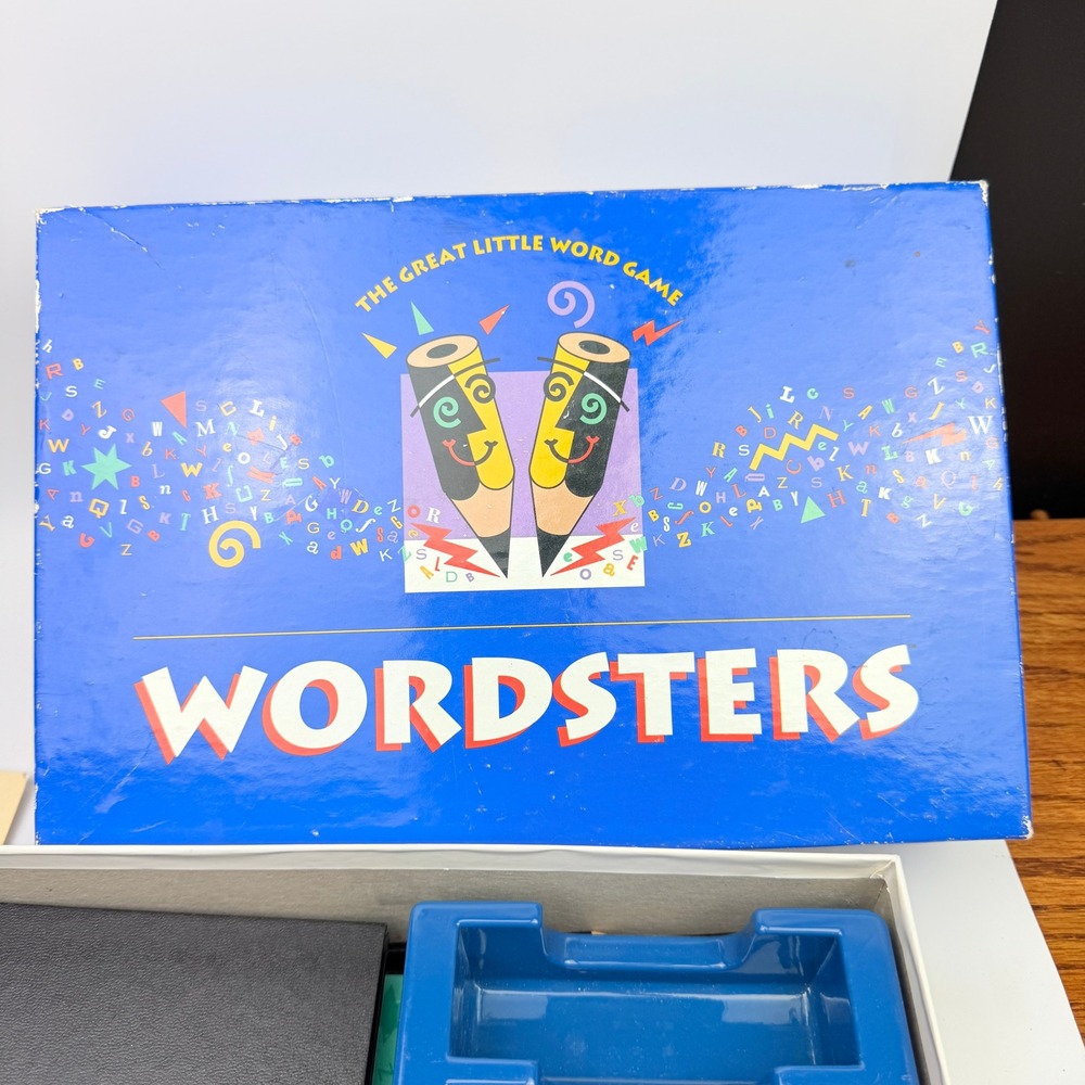 Wordsters Game, Milton Bradley 1991 Blue Vintage 90s Word Game Family Fun Retro